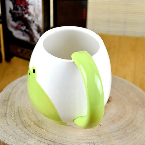 Miniatura 6 de Arawat Linda taza de café de rana con cuchara, diseño de ranas impresas, regalo de 14.2 fl oz, taza de café de cerámica kawaii, tazas divertidas