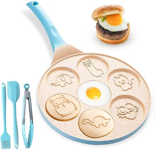 Miniatura 8 de Sartén antiadherente con moldes y formas infantiles para hotcakes y crepas Negro