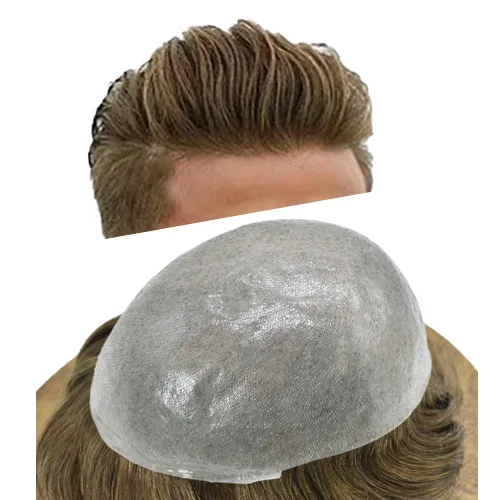 Miniatura 33 de FNY HAIR - Tupé para hombres, sistema de cabello humano, piel ultrafina, PU con bucle en V, prótesis de cabello natural para hombres, #1B05 1B# OFF
