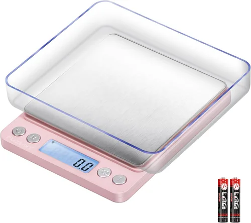 Miniatura 13 de Báscula digital de cocina de Fuzion 105.82 oz/0.1 g, báscula de bolsillo para alimentos, 6 unidades de conversión, báscula de gramos con 2 bandejas
