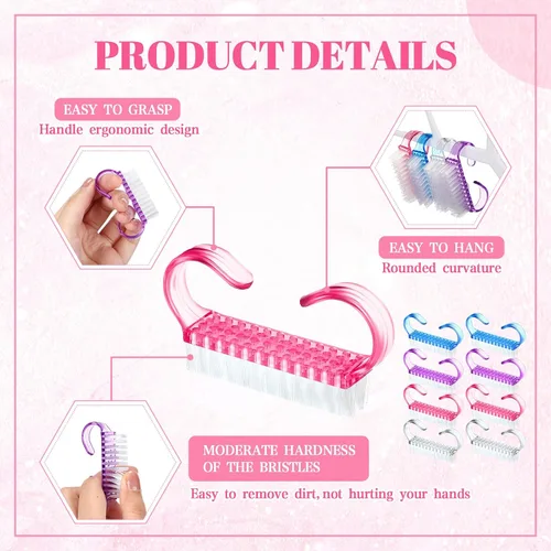 Miniatura 3 de Tanlade - 300 cepillos de uñas con mango a granel, pequeño cepillo de limpieza para uñas, fácil de usar, a granel para hombres y mujeres, pies