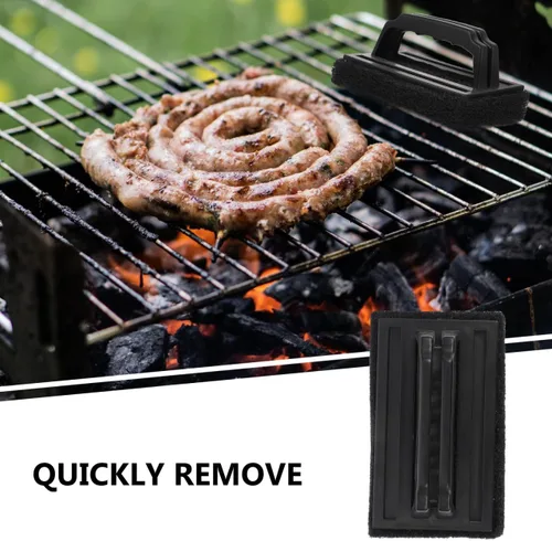 Miniatura 8 de Luxshiny 3 piezas de cepillo de parrilla raspador de plancha resistente estropajo almohadilla de limpieza de plancha para parrillas de gas de carbón
