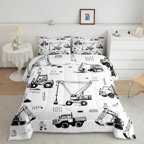 Miniatura 11 de Erosebridal Juego de ropa de cama de tren de dibujos animados para niños y niños, edredón de plumón de vehículos para niños, decoración