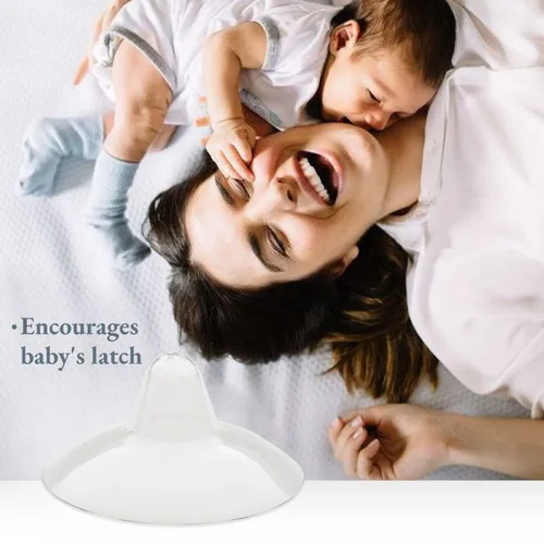 Miniatura 4 de Ameda Protector de pezón de contacto, apertura de 0.945 in, silicona flexible ultrafina, fomenta la fijación del bebé al pecho, ideal para problemas