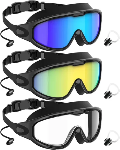 Miniatura 13 de NSSIW Swim Goggles,Anti-Fog UV 180°Clear View Swimming Goggles,3 Pack Goggles Swimming Adult Men Women Youth