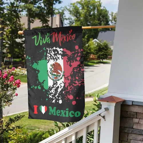 Miniatura 7 de Bandera de la amistad de Estados Unidos y México de 12 x 18 pulgadas, bandera vertical de doble cara para jardín, para interiores y exteriores