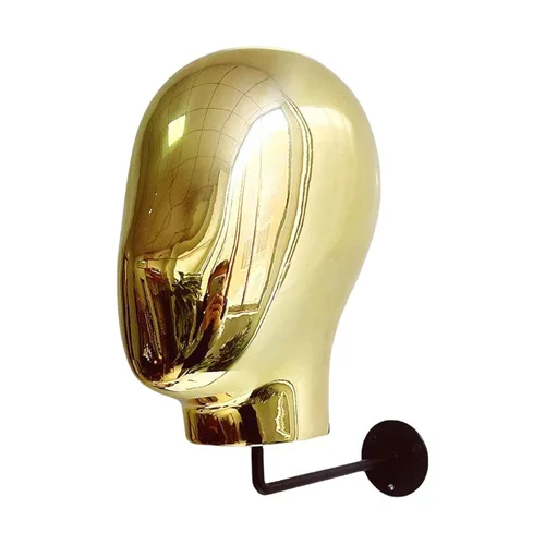 Harilla Soporte para sombreros, cabeza de estilo vintage, organizador decorativo para pelucas, sombreros, cascos, cascos, color dorado