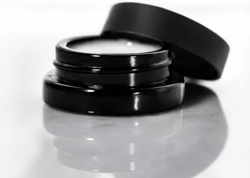 Miniatura 5 de Paquete de (90) tarros de vidrio negro de perfil bajo y grueso de 7 ml con tapas negras - Envases herméticos para aceite, bálsamo labial, cera