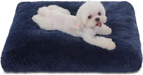 Miniatura 13 de Bedfolks Cama Impermeable para Jaula de Perro, Cama de Felpa para Perros con Funda Lavable Extraíble, Almohadón de Jaula de Perro de Piel Sintética