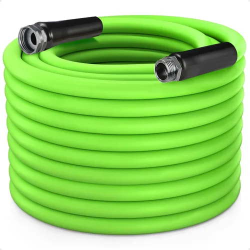 Manguera de jardín resistente de 5/8 pulgadas x 150 pies, manguera híbrida ligera, resistente a las torceduras, manguera de agua a prueba de fugas a
