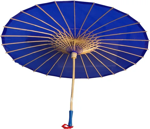 Miniatura 29 de Parasol de tela de bambú liso, ideal para recuerdos de fiesta de boda (fucsia)
