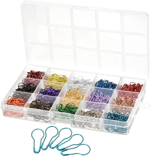 MECCANIXITY Broches de seguridad para bombillas, 0.866 in, 15 colores, de metal de calabaza, para coser, para cobijas, manualidades, broches, 750