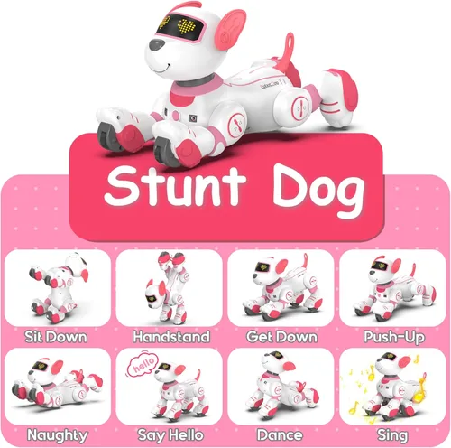Miniatura 2 de SONOMO Juguete de Perro Robot con Control Remoto, Juguetes de Cachorro Robótico Interactivos - Robot Perro de Acrobacias Divertido y Programable