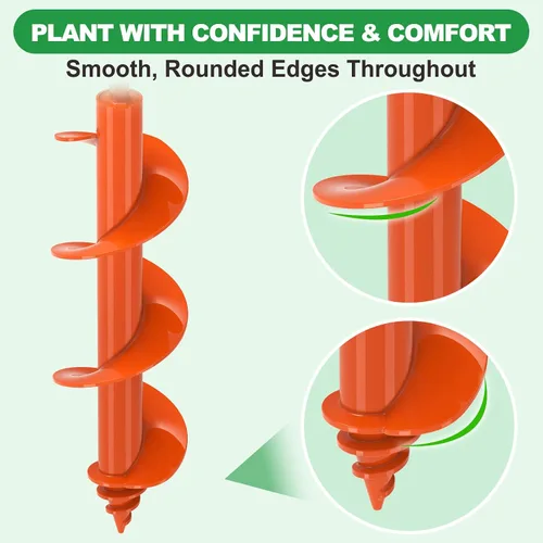 Miniatura 6 de SELEWARE Broca de taladro para plantar – Broca de taladro de jardín de alta resistencia de 3 x 12 pulgadas, se adapta a taladro hexagonal de 3/8