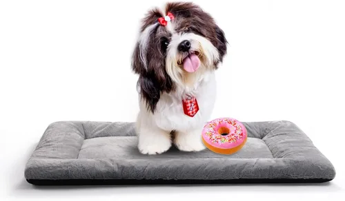 Miniatura 25 de Camas para Perros Almohadilla para Jaula para Perros Medianos/Grandes que se Ajusta a Jaulas de Perros, Almohadilla de Perrera Lavable y Gris