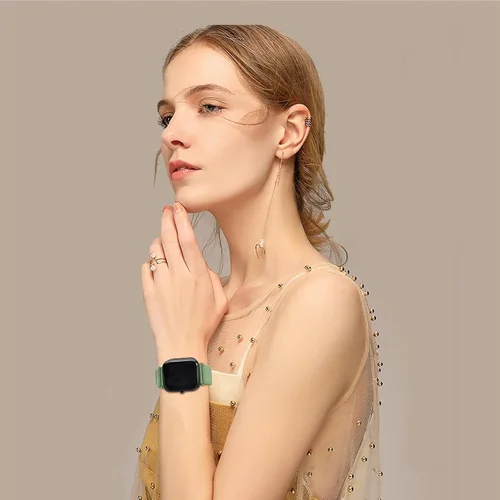 Miniatura 5 de Paquete de 3 correas elásticas de nailon compatibles con SKG Smart Watch para mujeres y hombres, correas elásticas suaves de liberación rápida