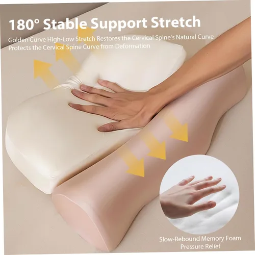 Miniatura 3 de 2 almohadas para aliviar el dolor de cuello, almohada ergonómica de espuma viscoelástica para el dolor de cuello con diseño de contorno