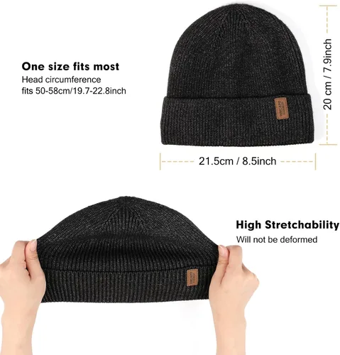 Miniatura 3 de Wmcaps Gorro de invierno para hombres y mujeres, gorro de punto suave y cálido con forro polar