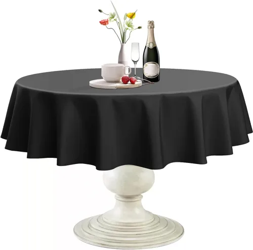 Miniatura 9 de Softalker Mantel Redondo, Impermeable y Resistente a las Manchas, Mantel de Tela Sin Arrugas, Lavable, Poliéster de 210GSM, Cubierta de Mesa