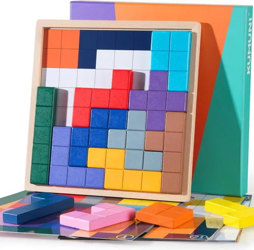 Productos de demencia para ancianos, juego de azulejos de madera a juego con 40 plantillas, actividades de demencia para personas mayores, juegos de