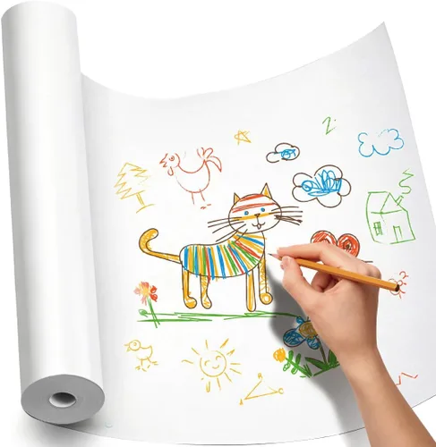 Miniatura 11 de PerkHomy - Rollo de papel de estraza para manualidades de 15 x 450 pulgadas (37.5 pies) para niños, envoltura de regalos, arte en movimiento