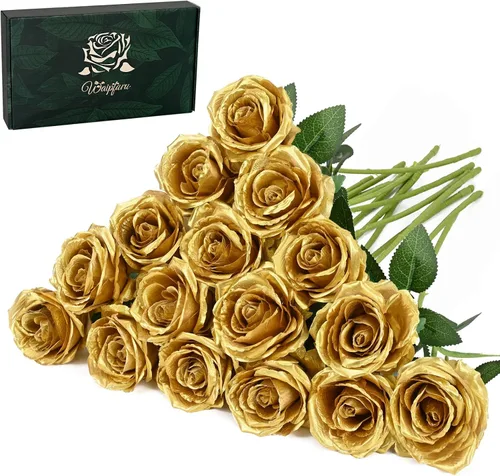 Miniatura 19 de Waipfaru 20 rosas blancas falsas de aliento de bebé, flores artificiales a granel, rosa blanca de seda con tallos largos para ramo de boda, jarrón