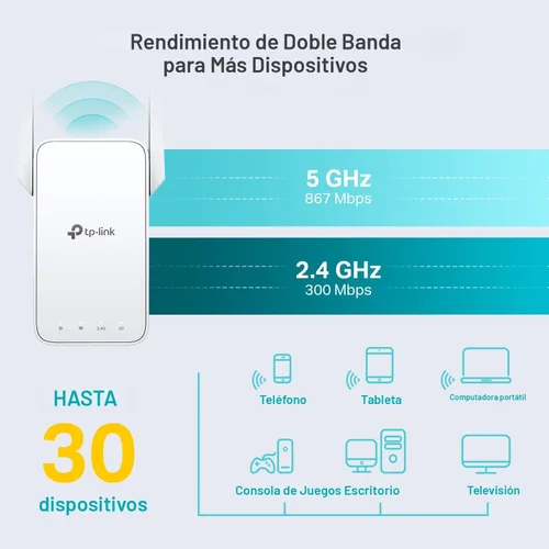 Miniatura 2 de TP-Link Extensor WiFi AC1200, Mejor Elección de Presupuesto 2023 de Engadget, Amplificador de Señal de 1.2Gbps para el Hogar, Doble Banda