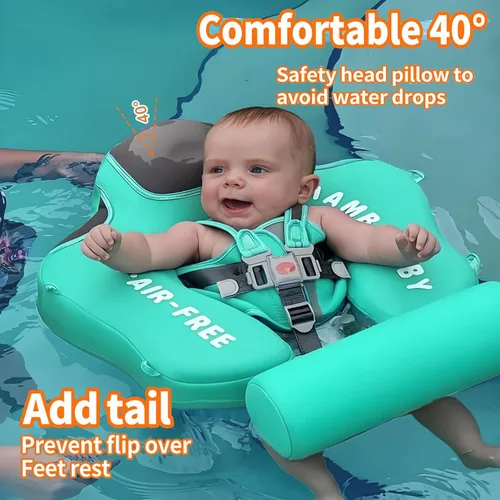 Miniatura 4 de Mambobaby Flotador para añadir cola sin volteo, flotador de natación para bebé, flotador de espuma de perlas, flotadores de agua sólida, entrenador