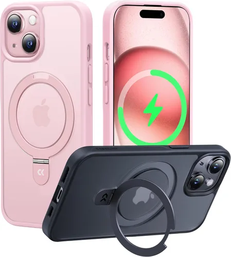 Miniatura 37 de CASEKOO- Funda para iPhone 15 c/soporte magnético invisible [protecc. militar contra caídas] [compatible c/MagSafe], a prueba de impactos, delgada