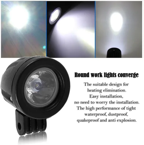 Miniatura 8 de 2 unids 10 W mini motocicleta niebla conducción luces LED Spot Beam POD trabajo lámpara auxiliar Offroad camión Dirt Bike 12V 24V (10W)