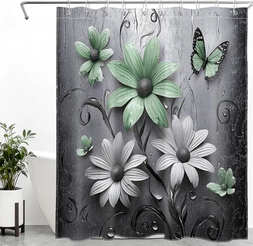 Miniatura 31 de LB Get Naked - Cortina de ducha pequeña de 48 x 68 pulgadas, forro de cortina de ducha de tamaño medio azul y rosa, cortinas de ducha estrechas