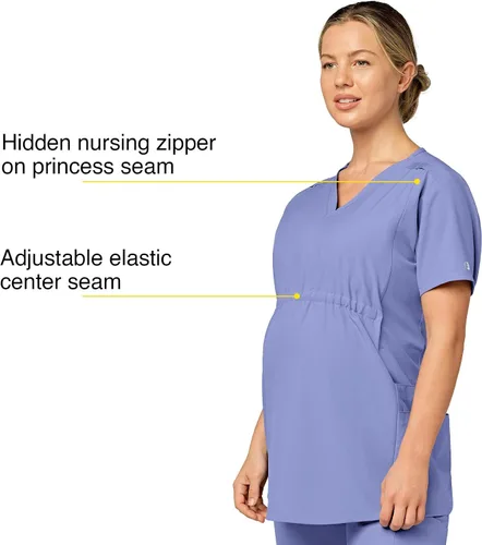 Miniatura 2 de WonderWink Camiseta de maternidad con cuello en V para mujer