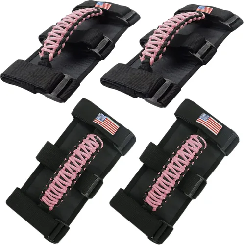 Miniatura 9 de para Accesorios Jeep Wrangler Asas de Agarre de Barra Enrollable de Agarre y Empuñadura con Borde Compatible con Jeep Wrangler YJ TJ JK JKU JL JLU