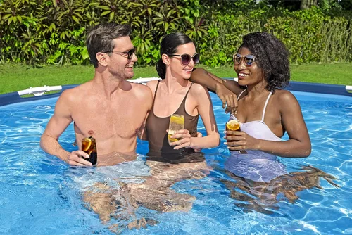 Miniatura 5 de Bestway Steel Pro - Juego de piscina redonda sobre el suelo de 12 x 30 pulgadas, incluye bomba de filtro de 330 gal
