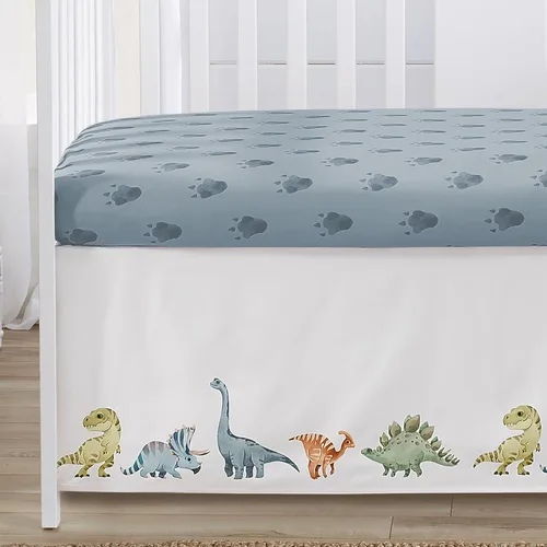 Miniatura 5 de Sweet Jojo Designs Acuarela dinosaurio dinosaurio niño bebé cuna juego de cama infantil habitación de bebé transpirable malla transpirable cuna