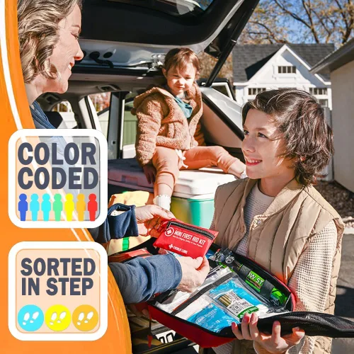 Miniatura 3 de Everlit Care Kit médico casero 380 piezas de suministros de primeros auxilios Kit esencial médico multiusos para cortes, rasguños, quemaduras