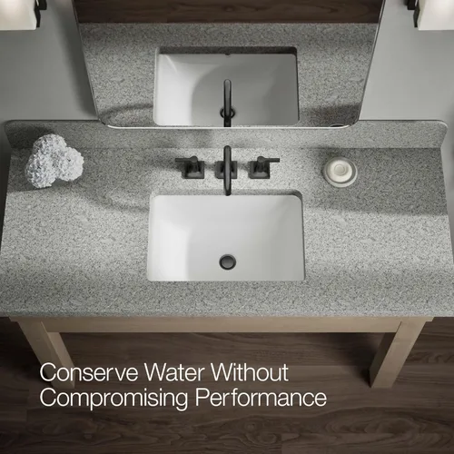 Miniatura 8 de KOHLER K-28125-4N-BL Venza® - Grifo para lavabo de baño, 3 agujeros con dos manijas de palanca y drenaje clicker, 0.5 GPM, negro mate
