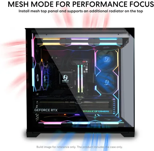 Miniatura 4 de Lian Li O11 Vision Compact - Caja para computadora de torre media ATX, vidrio templado negro-acero, soporte de conexión en la parte trasera - O11VPX