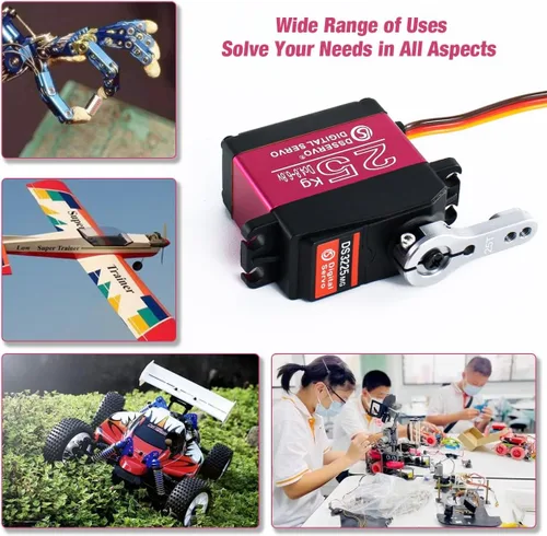 Miniatura 7 de Hosyond DS3225 55.1 lbs RC Servo de alto par de torsión completo engranajes de metal impermeable servo digital compatible con 1/8, 1/10 RC