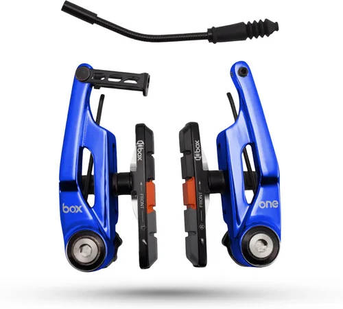 Miniatura 13 de Box Frenos en V BMX de gran tamaño de 85 o 4.252 in con pivotes de rodamiento sellados, fideos de cable flexible, brazos forjados en frío y perno