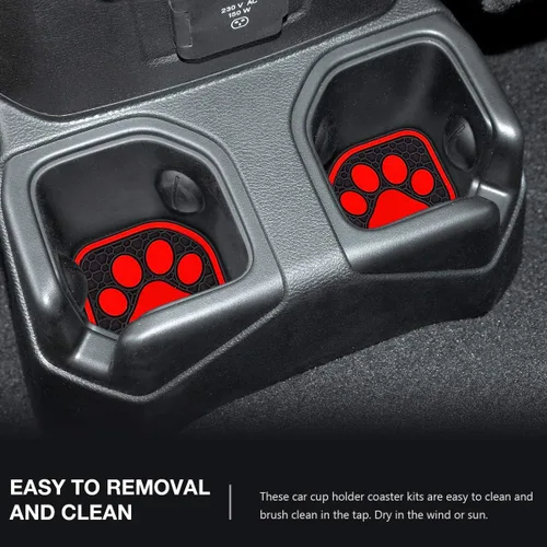 Miniatura 7 de Auovo Posavasos para auto para Wrangler JL JLU 2020-2023 2020-2023, accesorios de gladiador JT, decoración interior (kit de 4 piezas) (rojo)