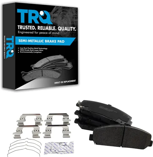 Miniatura 125 de TRQ Pastillas de freno delanteras semi metálicas compatibles con Ford Expedition 2018-2021 F-150 2018-2020 Lincoln Navigator 2018-2022