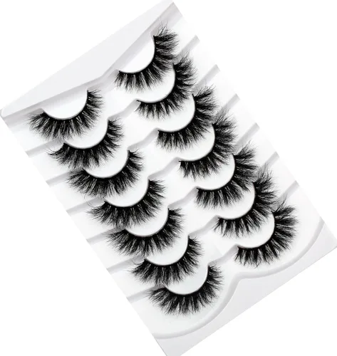 Miniatura 138 de Pooplunch - Pestañas postizas finas de visón sintético, estilo ojo de gato, naturales, cruzadas, tipo racimo, efecto 8D de volumen, tiras