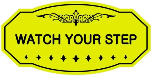 Miniatura 15 de Signs ByLITA Victorian Watch Your Step - Letrero de pared o puerta Material duradero y fácil instalación Señalización de seguridad (negro)