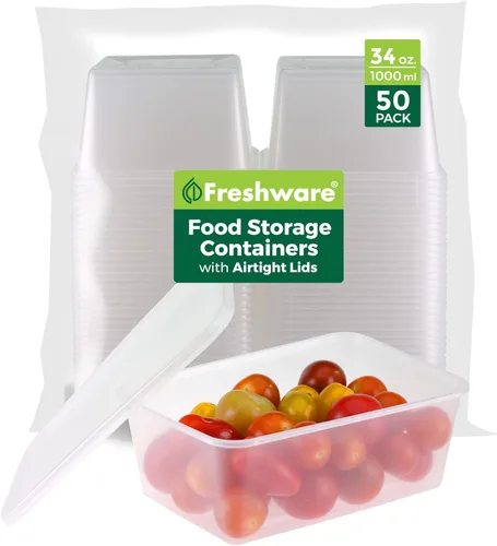 Miniatura 11 de Freshware Contenedores de almacenamiento de alimentos [240 juegos] recipientes de plástico de 12 onzas con tapas, slime, sopa, recipientes