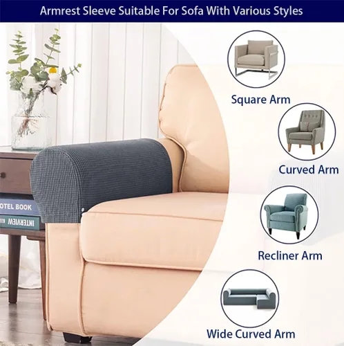 Miniatura 2 de 2 fundas de poliéster para reposabrazos de sofá, funda para sillón, fundas antipolvo, protector de muebles suave y cómodo para sofá, silla reclinable