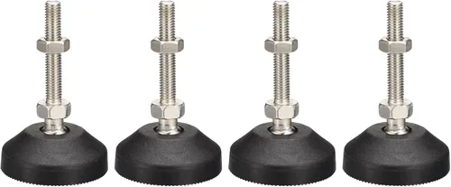 Miniatura 8 de uxcell Niveladores de muebles, 4 pies de nivelación universales de nailon M10x80x50mm, patas de mesa giratorias ajustables para muebles, máquinas