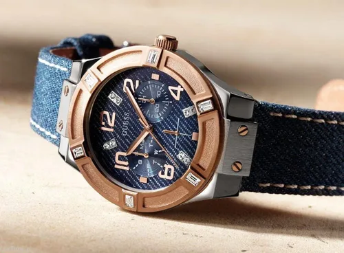Miniatura 4 de GUESS W0289L1 Iconic Blue Denim Reloj multifunción para mujer
