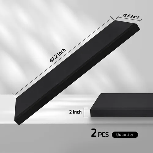Miniatura 3 de UMIACOUSTICS 2 paneles acústicos de fibra de vidrio, paneles de absorción de sonido de 48 x 12 x 2 pulgadas, paneles a prueba de sonido para Negro