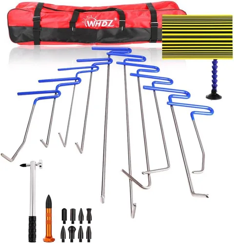 Miniatura 10 de WHDZ Varillas de reparación de abolladuras sin pintura, 11 piezas, kit de herramientas de reparación de abolladuras sin pintura para abolladuras